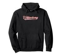 Wittenberg Vintage Varsity Distressed Throwback Style Sudadera con Capucha