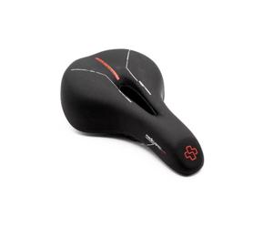 Wittkop Medicus Pro Evo 1.0 Gel Trekking - Sillín de bicicleta con espuma viscoelástica, diseño ergonómico, sistema de marco Nawave y apertura central para una máxima ventilación, color negro
