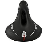 WITTKOP Sillín de bicicleta con un cómodo concepto de 3 zonas y acolchado de gel adicional, cómodo sillín de bicicleta para hombre y mujer, Büchel Grande Medicus, asiento de bicicleta con pinza, negro