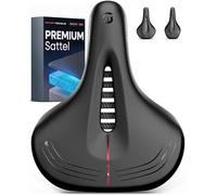 Wittkop Sillín de bicicleta para hombre y mujer - Cómodo sillín de gel con suave acolchado de espuma burbuja - Asiento ergonómico para bicicleta eléctrica, ciudad, trekking y MTB - Impermeable con