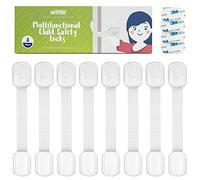 Wittle - Cierres de Seguridad Multifunción para niños. ¡Protección de armarios, vitrinas, cajones, muebles, inodoro, lavavajillas, frigorífico y horno! Correa ajustable con cierre. Pack de 8.