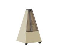 Wittner Metrónomo Taktell Forma de Pirámide Sistema Maelzel Serie 800K - Carcasa de plástico - Sin campana - Con tapa de Plexiglás - Marfil - Mecánico para dar cuerda - No se requieren baterías