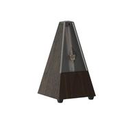 Wittner Metrónomo Taktell Forma de Pirámide Sistema Maelzel Serie 802K - Carcasa de plástico - Con campana - Con tapa de Plexiglás - Veta de nogal - Mecánico para dar cuerda - No se requieren baterías