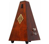 Wittner Metrónomo Taktell - Forma de pirámide - Sistema Maelzel - Serie 810 - Caja de madera maciza - Con campana - Color caoba brillante 811 - Mecánico para dar cuerda - Hecho en Alemania