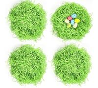 Wittocs Papel reciclable de hierba verde de Pascua de 1/2 libra para relleno de cesta de Pascua, huevos creativos, relleno de decoración de fiesta, embalaje de regalo, 7 onzas