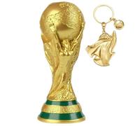WittsY Trofeo de la Copa del Mundo 2022 con llavero Qatar LaIb, trofeo de la Liga de Campeones, trofeo para fanáticos de los deportes, adorno coleccionable de resina para dormitorio, oficina, mesa (13