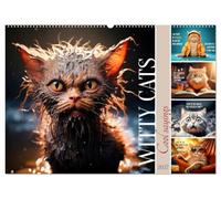 WITTY CATS Cool sayings (Wall Calendar 2027 DIN A2 landscape), CALVENDO 12 Month Wall Calendar: Cute furry friends with amusing quips