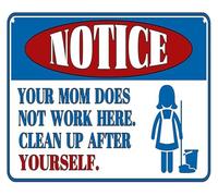 Witty Office Decor Your Mom Does Not Work Here Humor Metal Tin Sign for Cubicle Breakroom Home Bar Garage Wall Art 8 X 12 in