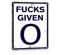 Witty Zero Given Sign Vintage Parody Speed Limit Metal 8x12 Inch