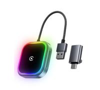 WityEye Adaptador CarPlay Inalámbrico y Android Auto Inalámbrico 2 en 1 | Bluetooth V5.3 Conexión Estable, WiFi 6 de Alta Velocidad, USB A/C, para Apple iPhone iOS 10+ & Smartphone Android 11+, Plata