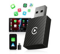WityEye Adaptador CarPlay y Android Auto Inalámbrico, de Cableado a Inalámbrico, Bluetooth V5.3, Wi-Fi 6 de Doble Banda, Estable y Rápido, para Apple iPhone iOS 10+ & Smartphone Android 11+, Negro