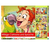 Witzige Cartoons und Sprüche. Das lustige Leben mit einem Vogel (Wandkalender 2026 DIN A3 quer), CALVENDO Monatskalender: Frauen mit Papagei für ein Jahr voller verrückter Momente