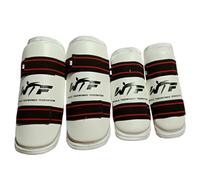 WIVKS Taekwondo - Espinilleras para boxeo, antebrazo, codo, artes marciales, artes marciales, kickboxing, karate, sparring, Muay Thi, equipo de protección para hombres, mujeres y niños (talla grande