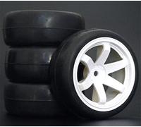 Wivplex 4 neumáticos for coche de carretera 1/10, llanta goma ABS 26 x 64 mm, 702, for HSP, Tamiya, HPI, Kyosho, 94122, 94123, D3, D4, Tt02 Neumáticos de repuesto para coches Rc(702-6018)