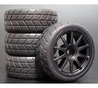 Wivplex 4 neumáticos for coche de carretera 1/10, llanta goma ABS 26 x 64 mm, 910, for HSP, Tamiya, HPI, Kyosho, 94122, 94123, D3, D4, Tt02 Neumáticos de repuesto para coches Rc(910B-6083)