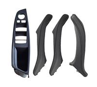 Wivplex Car Interior Window Lift Switch Panel Door Handle Trim, for BMW, F10 F11 F18 5 Series Black Beige Oyster Wine Red Styling Manija de puerta interior de repuesto para coche(Black-4pcs-Set)