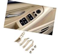 Wivplex Embellecedor de reemplazo tirador cubierta manija puerta interior coche, para Bmw, para Serie 5 F10 2011-2016 embellecedor del marco de la manija de la puerta del coche(BLACK 7pcs Beige)