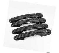 Wivplex for Hyundai, Santa Fe 2007 2008 2009 2010 2011 2012 Cubierta de manija puerta coche cromada fibra carbono Cubierta para manija de puerta exterior de automóvil(BLACK No Buttons)