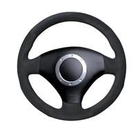 Wivplex Funda for Volante de Coche, for A2 8Z A3 8L, for Sportback A4 B6, for Avant A8 A6 C5 D2 TT 8N S3 S4 Cubierta del volante del coche(BLACK Light Blue Thread)