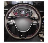 Wivplex Funda for Volante de Coche, for VW, for Golf, 7, for Mk7, for POLO, for Jetta, for Passat, B8, Negra for Cuero Artificial Cubierta del volante del coche(BLACK Orange Thread)