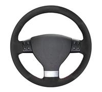 Wivplex Funda for volante de coche, for VW, Golf, Plus, Passat, Variant, ante cuero negro suave Cubierta del volante del coche(BLACK Red Thread)