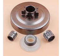 Wivplex Kit de engranaje helicoidal con rodamiento tambor embrague 325 7T, for Husqvarna, 340 345 350 445 445E 450 450E, for motosierra JONSERED, 2145 2150 Patilla de cambio de bicicleta