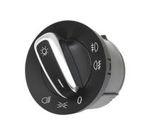 Wivplex Luz antiniebla cromada for interruptor de faro coche, for VW, Golf, GTI, Jetta, MK5 MK6, Tiguan, Caddy, Rabbit 5ND941431A Reemplazo del interruptor de luz antiniebla del au