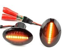 Wivplex Luz indicadora lateral del guardabarros del coche 2 uds luces indicadores de señal giro espejo lateral izquierdo derecho con función dinámica, para Fiat 500/595/695 500C / 312(Schwarz)