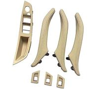 Wivplex Panel de cuero para manija puerta interior coche, para Bmw, para Serie 5 F10 F11 F18 520I 523I, para 525I 528I 535I embellecedor del marco de la manija de la puerta del coche(BLACK Lhd Beige)