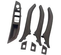 Wivplex Panel de cuero para manija puerta interior coche, para Bmw, para Serie 5 F10 F11 F18 520I 523I, para 525I 528I 535I embellecedor del marco de la manija de la puerta del coche(BLACK Lhd Moka)