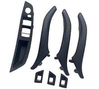 Wivplex Panel de cuero para manija puerta interior coche, para Bmw, para Serie 5 F10 F11 F18 520I 523I, para 525I 528I 535I embellecedor del marco de la manija de la puerta del coche(BLACK Lhd Black)