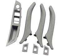 Wivplex Panel de cuero para manija puerta interior coche, para Bmw, para Serie 5 F10 F11 F18 520I 523I, para 525I 528I 535I embellecedor del marco de la manija de la puerta del coche(BLACK Lhd Grey)
