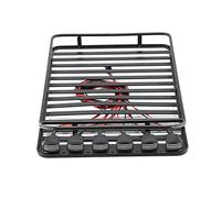 Wivplex Portaequipajes de Metal con 6 Luces LED Accesorios for Coches de Escalada Portaequipajes de Techo for Coches de Escalada con 6 Luces Portaequipajes para Coches de Juguete(Square Black)
