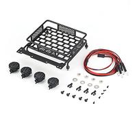 Wivplex Portaequipajes de Techo for Tamiya, CC01, for Axial, SCX10 D90 1/10 RC Car Off-Road Crawler con Barra de focos Portaequipajes para Coches de Juguete