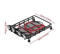 Wivplex Portaequipajes de Techo Grande, Mediano y pequeño, con Luces Redondas o cuadradas, for vehículos RC Crawler axiales SCX10 1/10 Portaequipajes para Coches de Juguete(Small Round 3)