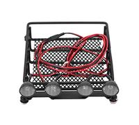 Wivplex Portaequipajes de Techo Grande, Mediano y pequeño, con Luces Redondas o cuadradas, for vehículos RC Crawler axiales SCX10 1/10 Portaequipajes para Coches de Juguete(Middle Round 1)