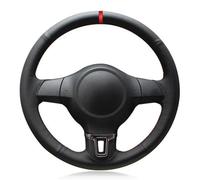 Wivplex Protector for Volante de Coche, for Golf, 6, Mk6, for VW, for POLO, MK5 2010 2011 2012 2013, Cuero Artificial Cosido a Mano Cubierta del volante del coche(BLACK Yellow Thread)