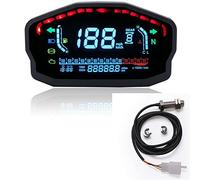 Wivplex Tacómetro universal motocicleta 10000 RPM, velocímetro, temperatura agua, nivel combustible, odómetro digital, reloj 12h Medidor de velocidad para bicicletas(Gauge and Sensor)
