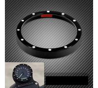 Wivplex Velocímetro Negro/Cromado for Motocicleta, embellecedor de Bisel, Cubierta de Aluminio, for Harley, Sportster XL 883 1200 Dyna Softail Touring Trike Bisel del velocímetro(A Trim Cover)