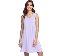 WiWi Camisón para mujer, refrescante, sin mangas, cuello en V, camiseta, talla grande, pijama, vestido S-4X, A-taro Púrpura, Large