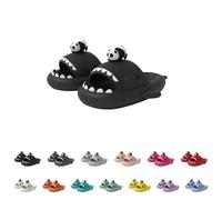 WIWIDANG Panda Shark Slides,Sharky Chanclas Pantuflas unisex de playa Cloud Shark,chanclas originales de verano (Black-a, Adulto, Mujer, 36, Números (rango), Sistema tallas calzado EU, 37, mediano)