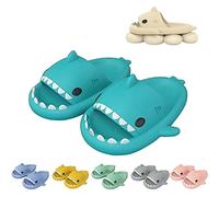 WIWIDANG Shark Swell Chanclas, Sharky Chanclas, Cloud Shark Slides, Shark Pantuflas Sandalias para Mujeres Hombres Pantuflas de Ducha Baño Antideslizantes (Mint Green, 38/39 EU)