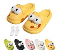 WIWIDANG Tongue Kiss - Pantuflas para besar la lengua, lindas y divertidas, 3D, amarillo, 40/41 EU