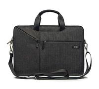 WIWU Ordenador Portátil Bolsa de Hombro para 13-13.3 Pulgadas MacBook Pro/MacBook Air/Laptop, Poliéster Flapover Estilo Funda de Manga con la Correa, Negro