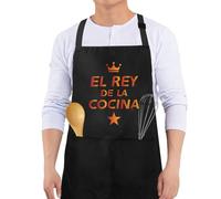 Wixelon Delantal Cocina Hombre y Mujer, Delantal Masterchef, Regalo Ideal para Cocineros, Impermeable, Versátil, Talla Única, Negro