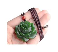 Wixine 1 colgante de rosa de jade blanco, collar de flor de jadeíta, accesorios de moda, amuleto de la suerte tallado a mano, regalo de jade, Jade, Jade