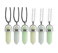 Wixine 6 collares con colgante de piedra luminosa que brilla en la oscuridad, piedra lunar, cristal de cuarzo natural, collar de cadena hexagonal de ópalo, Cristal Piedra