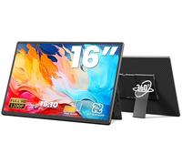 Wixzet Monitor portátil de 16.1 pulgadas, extensor de pantalla de laptop FHD de 1200P, soporte desmontable giratorio de 360°, monitor dual Plug & Play, pantalla portátil ultrafina de marco cero para