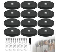 WIYETY 12 imanes de neodimio engomados: 43 mm, gancho magnético de neodimio, 9 kg de fuerza de sujeción, fuerza de sujeción de estabilidad, hilo interno, redondo de neodimio