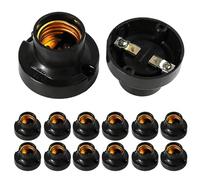WIYETY 12 portalámparas E27: universal ABS negro con placa de hierro, conexión segura E27, adaptador de portalámparas para hogar y oficina, color negro